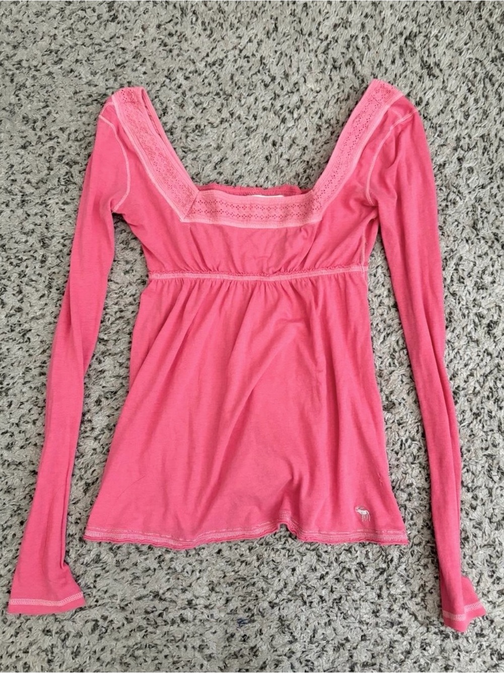Rare Vintage Abercrombie and Fitch Pink Babydoll Top